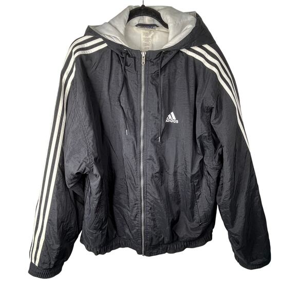 Vintage Adidas Track Zip Up Jacket Hoodie Athletic Oversized Running Windbreaker - Picture 1 of 9